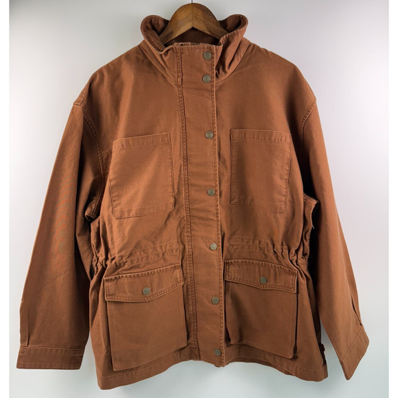 Levi's Jackets & Blazers - Levi's Women High Collar Button-up Front Karlie Utility Jacket Brown XL NWT